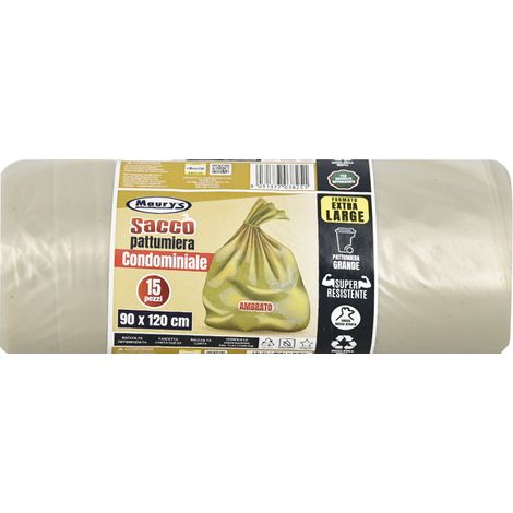 MAURY'S SACCHI PER PATTUMIERA 90X120CM IN ROTOLO DA 15 PEZZI AMBRATO