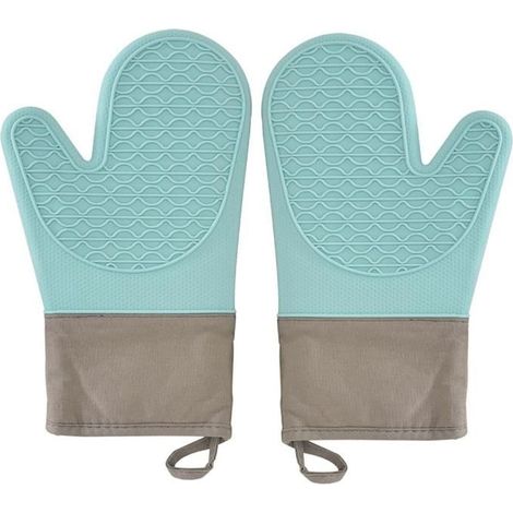 Gants de cuisine en silicone, résistants à la chaleur jusqu'à 260°C, 1 paire (1/4)