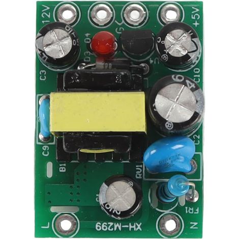Module d'alimentation à découpage, double sortie 110-220 V, carte de puissance isolée 12 V + 5 V, convertisseur avec protection contre les surcharges et les courts-circuits (1/5)