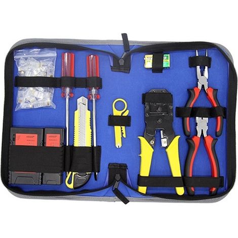 Kit d'outils de réparation de câbles réseau Noyafa NF-1304 : pinces à sertir professionnelles (8P, 4P, 6P), RJ45/RJ11, Cat5/Cat6, testeur de câbles LAN (1/5)
