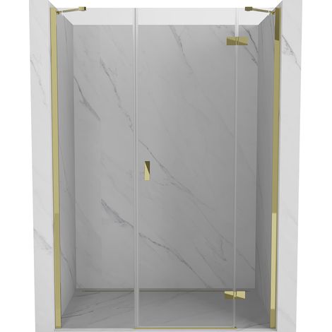 Mexen Mist-H porta doccia a battente destra 140 cm, trasparente, oro - 8A5-140-001-50-00-P (1/5)