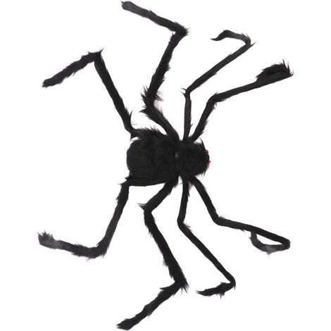 Grande araignée en peluche noire effrayante pour Halloween, 1,25 m de haut – Idéale pour les fêtes d'Halloween en intérieur et en extérieur. (1/5)