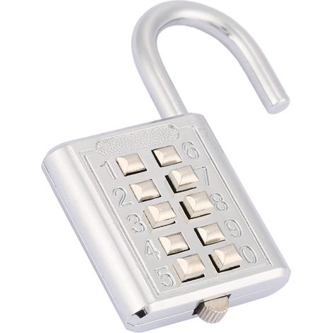 Cadenas à combinaison 5 chiffres en alliage de zinc, argenté, pour porte, école, salle de sport, clôture, placard (1/5)