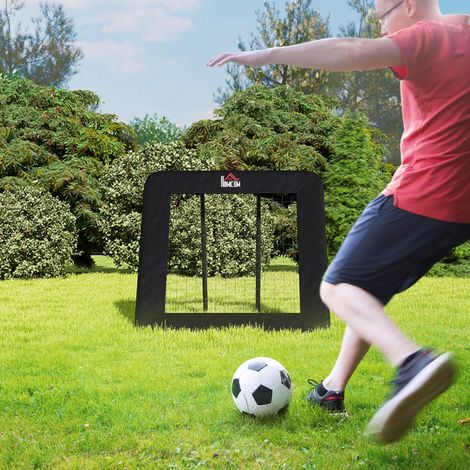 Rebounder de fútbol plegable 128x118x120 cm de acero negro, 5 ángulos, multideporte – MEUBLIV (1/5)
