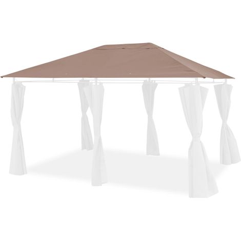 3x4m pergola replacement canopy roof cloth, Divio Beige-brown 399x299x299 cm - Canopy roof cloth for Divio 3x4m pergola