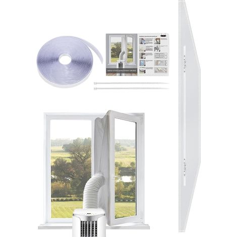 Joint de fenêtre de climatiseur Ensemble de blocage de ventilation CVC avec fermeture éclair – Kit d'étanchéité pour climatisation Pour maison, chambre, appartement, dortoir, atelier, bureau (1/5)