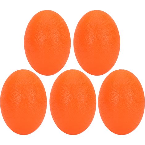 5 œufs ovales en silicone orange (20°), balles de massage pour l'entraînement de la force du poignet et la rééducation de la préhension (1/5)