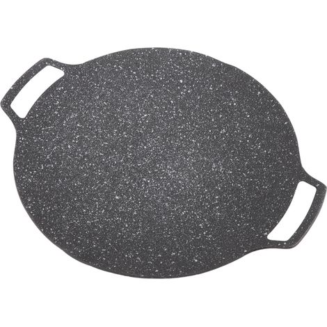 Koreanische Grillplatte, runde Bratpfanne aus nicht-betoniertem Material für den Heim- und Außenbereich, geeignet für Gasherde, 36 cm