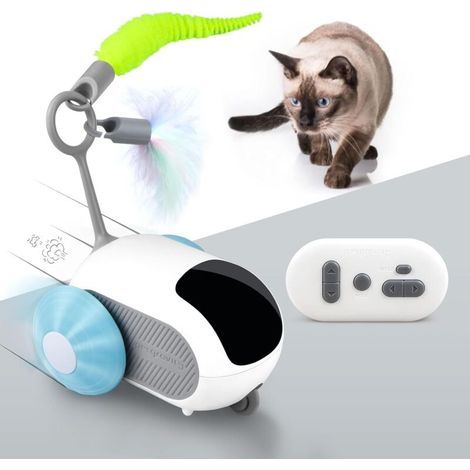 Jouet interactif pour chat avec télécommande, 2 vitesses, automatique, avec mouvement, pour chats adultes qui s'ennuient (1/4)