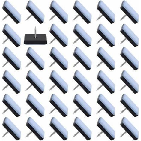 Packung mit 50 Teflon-Möbelgleitern inklusive Nägeln, Stuhlgleiter (25x25mm) (1/4)