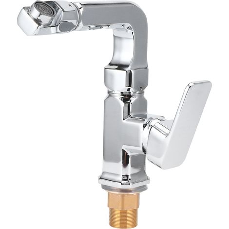 Robinet lavabo simple trou G1/2 chaud-froid, poignée unique rotative à 360°, sans flexible. (1/5)