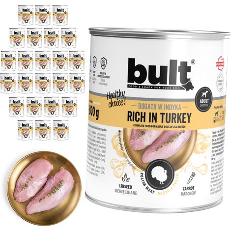 BULT Nassfutter für Hunde, Truthahn, Dose 24 x 800 g (1/2)