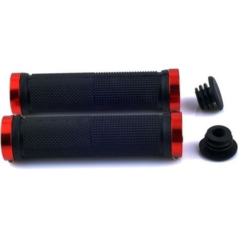 DOUBLE VERROUILLAGE SUR VERROUILLAGE BMX VTT CYCLE DE VELO POIGNeES Noir rouge