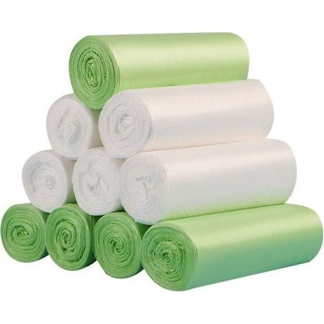 Lot 200 sacs poubelle biodégradables 10L, vert, 45x50cm Label