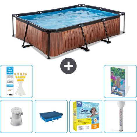 Exit-toys Piscina Exit Rectangular - Efecto madera - 300x200x65 cm - 7-piezas  S192 (1/5)