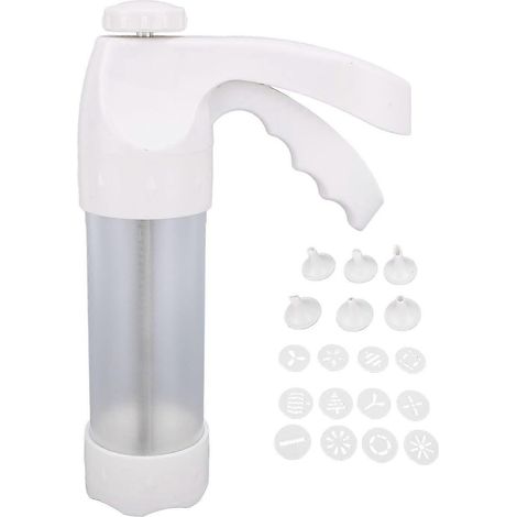 Ensemble de décoration de biscuits avec presse à biscuits en ABS, comprenant 12 disques et 6 douilles pour la décoration de gâteaux. (1/4)