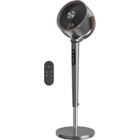 HOMCOM Ventilatore a Piantana con Telecomando e Timer 12H, 12 Velocità, Grigio