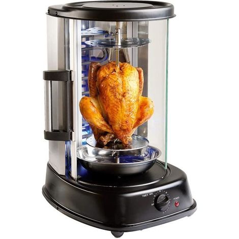 LIVOO DOM323 Grill Vertical pour Kebab, Poulet Rôti 2,5 Kg, Brochettes  Rôtissoire Rotatif, Diffusion Homogène de la Chaleur  1500