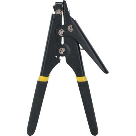 HS-519 Cable Tie Gun Nylon Tie Gun Adjustable Tension Fastening Tool for Fastening and Cutting Nylon Ties (2.3-9.5mm) Black MUMU (1/4)