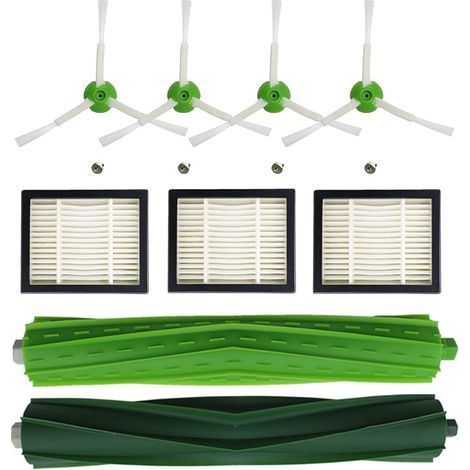 Set di ricambio da 9 pezzi, compatibile con le serie iRobot Roomba i7 i7+ E5 E6 E7: rulli in gomma, spazzola laterale, filtro HEPA, set di accessori. (1/5)