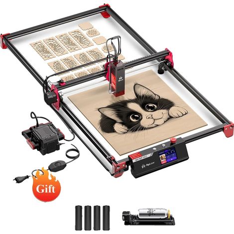 Máquina de grabado láser, potencia óptica de 10 W, alto rendimiento, grabadora DIY para madera, cuero, vidrio, etc., 10 W-a (1/2)
