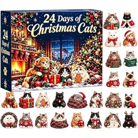 Countdown Calendar Christmas - 2026 2D Flat, Acrylic Kitten Ornaments, Fest (1/5)