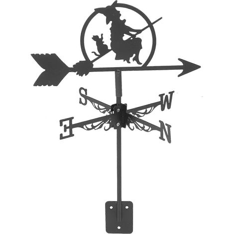 Girouette décorative en fer forgé, style sorcière, style ferme, 1 pièce (1/5)