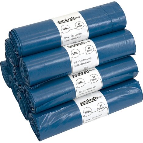 eurokraft basic, Sacs-poubelle, 100% PE basse densité PCR, 120