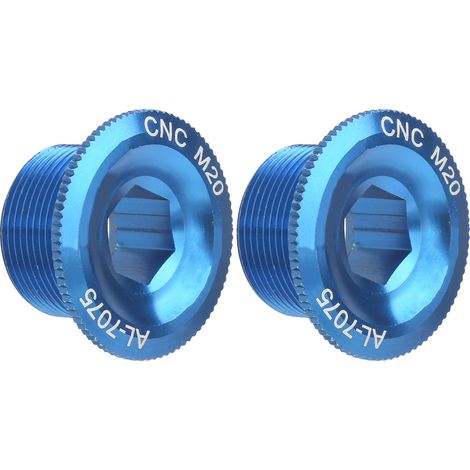 Lot de 2 vis de fixation pour manivelle de VTT, en alliage d'aluminium, cache-vis M20 bleu (1/5)