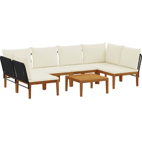 Maison Exclusive - 7 stk. Massives Akazienholz & Seil Natur (1/5)