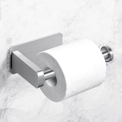 Porte Papier Toilette Adhesif sans Percage, Dérouleur Murale pour Papier Toilette, Accroche Mural sans Perçage (1/5)