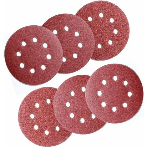 60 pezzi dischi abrasivi, disco abrasivo, carta vetrata, carta vetrata per levigatrice circolare grana 125 mm 8 fori 10 X P240/P320/P400/P600/P800/P1000, ideale per levigare (1/5)