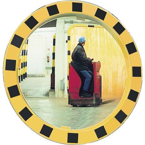 Specchio di sicurezza / traffico D.600mm rotondo giallo / nero per 2 direzioni 11m SPL