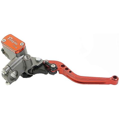 Maître-cylindre de frein et d'embrayage pour moto, levier de guidon, embrayage hydraulique, moteur de course pour 22 mm Honda, Yamaha, Kawasaki, Suzuki - Orange droit (1/5)