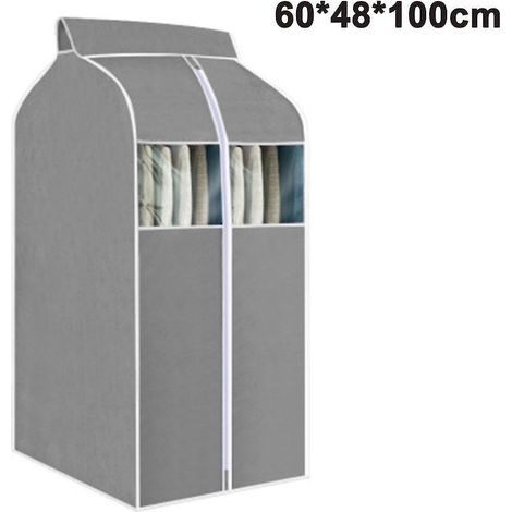 Housse à vêtements suspendue, organisateur de rangement, housse anti-poussière - Gris 60 x 48 x 100 (1/5)