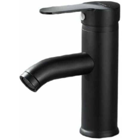 Pair Robinet de lavabo noir mat mitigeur eau chaude/eau froide en laiton durable résistant à la corrosion et à la rouille. (1/4)