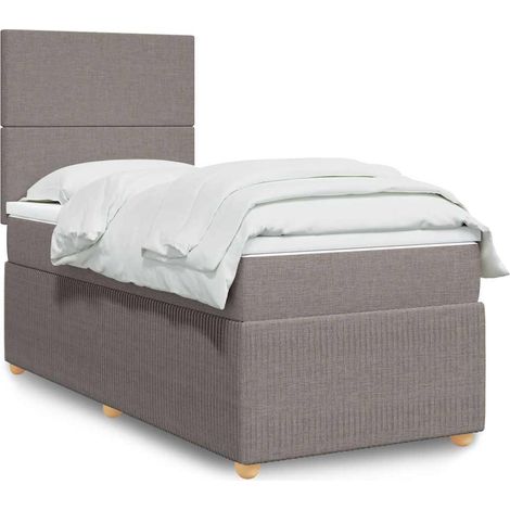 Boxspringbett mit Matratze Taupe 80x200 cm Stoff