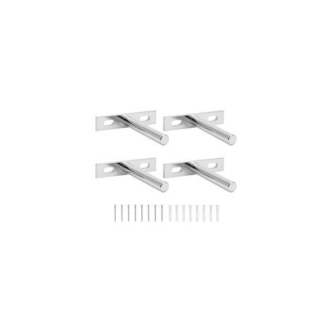 4 Pcs Fixation Invisible pour Étagère Mural en Bois, 75mm Supports Étagères Flottante avec Vis de Montage