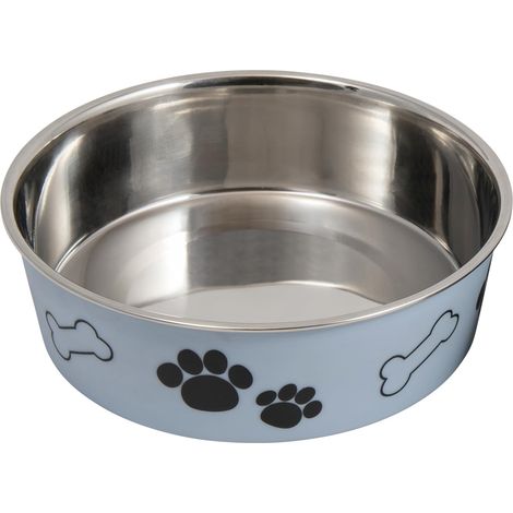 Gamelle en Acier Inoxydable Antidérapante pour Chien, Capacité 1580ml, Design Élégant, Facile à Nettoyer, Ø21cm, Couleur Bleu Clair, Modèle Bon Appetit