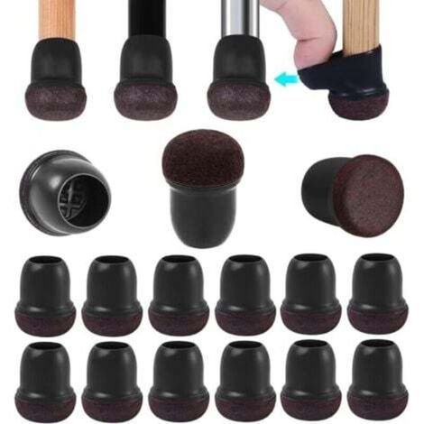 24-teiliges Set Stuhlbeinkappen (14–19 mm) mit Filzgleitern, Möbelbeinabdeckungen, Stuhlbeinkappen, Möbelschutz (1/4)