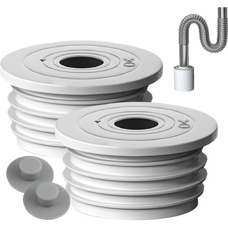 Joint de Tuyau de vidange de Machine à Laver, Dispositif Anti-Reflux d'échappement - Bouchon de vidange de Sol avec Joint de Tuyau d'égout de 2 pièces,Anneau d'étanchéité pour Tuyau de Cuisine ver (1/5)