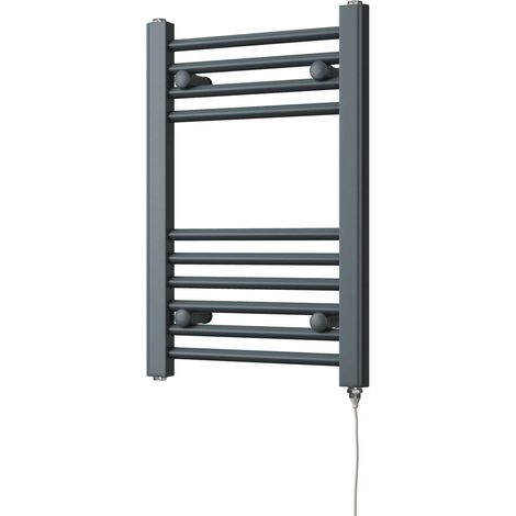 Zennor - Anthracite Electric Towel Rail H600mm x W400mm Straight 200w Standard (1/3)