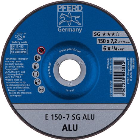 PFERD Schruppscheibe E 150x7,2x22,23 mm Leistungslinie SG ALU für Alu (1/5)