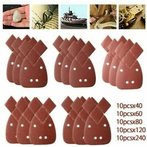 50 feuilles abrasives pour ponceuse souris Black & Decker, grains 40–240 (1/2)