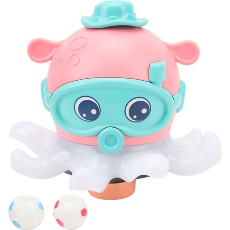 Jouet de bain électrique Octopus avec ballon flottant, musique et lumière - Éducatif pour enfants - Rose