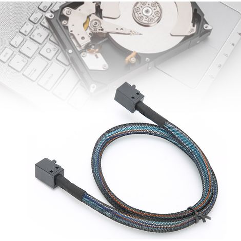Câble d'adaptateur Mini SAS HD SFF-8643 vers SFF8643 H0106, tressé nylon, 1 mètre pour serveur