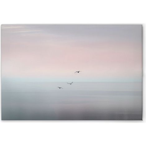 Leinwandbild Horizont M1-No.52048 - Kunstdruck auf Leinwand in Grau Rosa - Wandbild 120 x 80 cm (1/5)