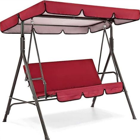 Remplacement pour siège de balançoire de patio extérieur Fabriqué en tissu oxford imperméable, housse de balançoire extérieure Siège 1505010cm rouge (1/5)
