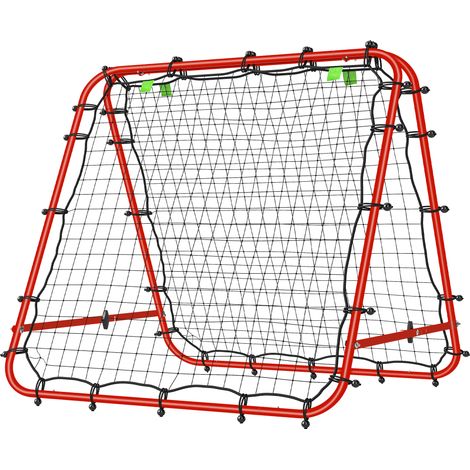 But de football, réglable et pliable, structure métallique, 100 x 68-95 cm, rouge