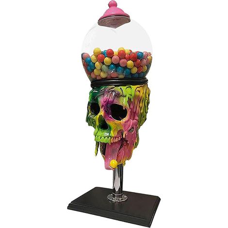 Distributeur de bonbons machine à boules - Crâne coloré - Déco Halloween pour salon (1/5)